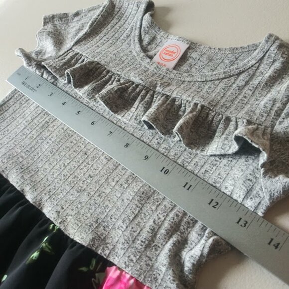 Wonder Nation girl's size M (7-8) black and gray floral dress - Picture 7 of 11